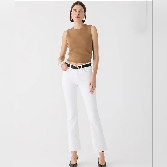 J. Crew 9" demi-boot crop jean in white wash - Best Seller - Picture 1 of 8